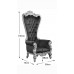 Throne Chair – Lazarus King - Gold Frame with Plush Wine Velvet Upholstery