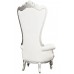 Lazarus King Chair - Silver Frame with White Faux Leather