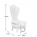 Throne Chair - Lazarus King - French White Frame upholstered in White Faux Leather