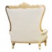 Lazarus Double King Chair - Gold Frame with White Faux Leather