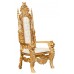 Lion King Throne Chair - Gold Frame with White Faux Leather