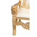 Lion King Throne Chair - Gold Frame with White Faux Leather