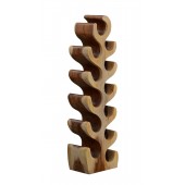 12 Bottle Sculptured Wood Wine Rack 