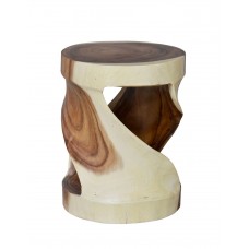 Sculptured Wood Round Stool 